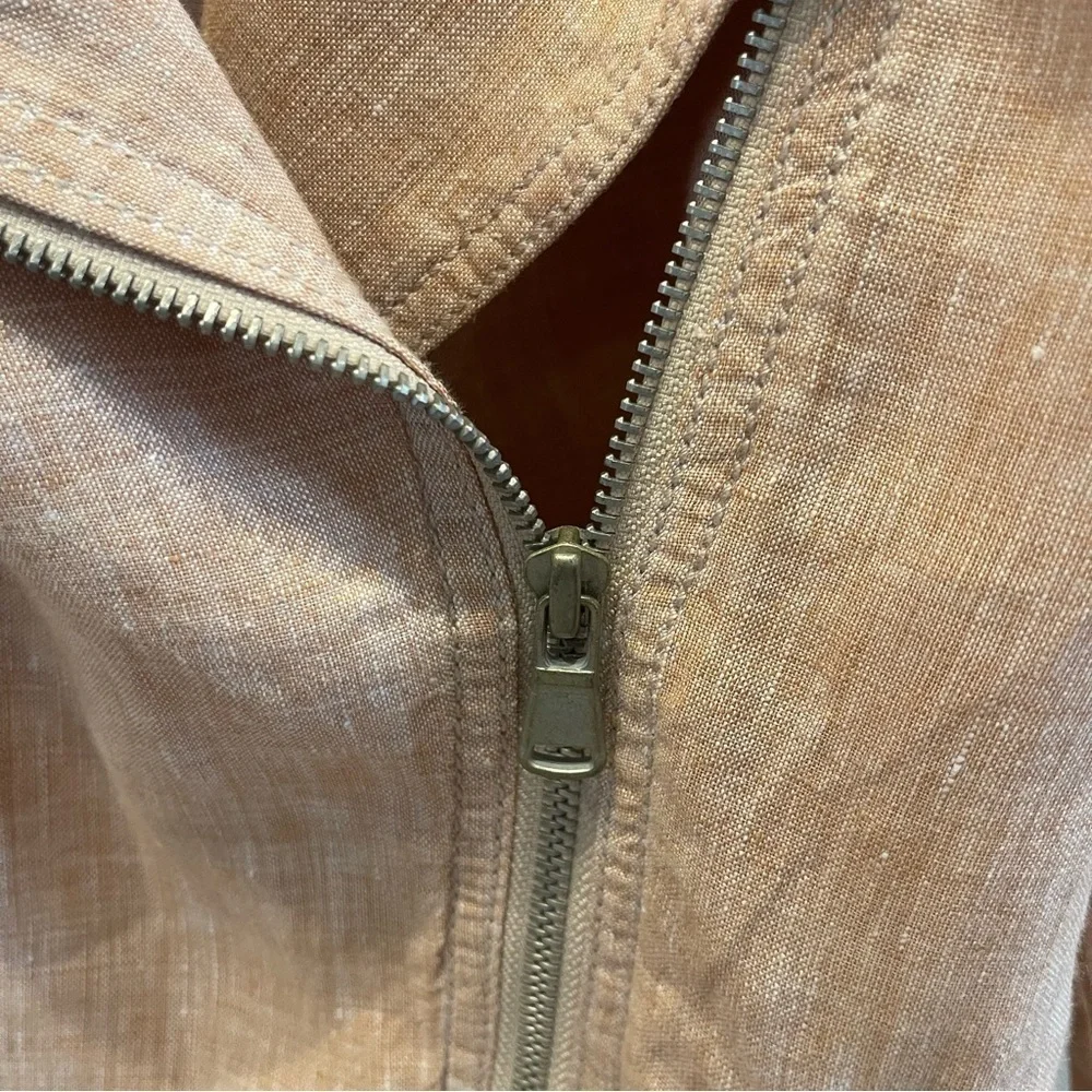 LOU & GREY 100% Linen Moto Jacket Soft Pink Womens Size XL - Picture 7 of 11
